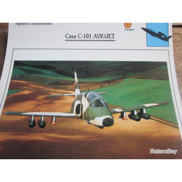 FICHE  AVIATION  TYPE  APPAREIL  D ENTRAINEMENT   / CASA C 101 AVIOJET  ESPAGNE