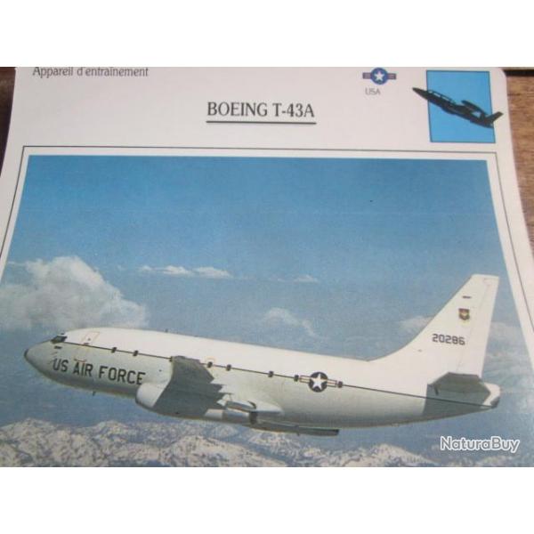 FICHE  AVIATION  TYPE  APPAREIL  D ENTRAINEMENT   / BOEING T 43A   USA