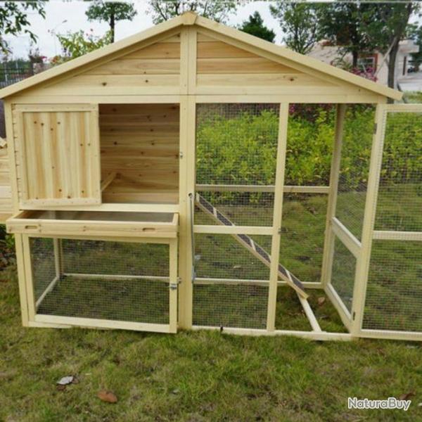 Poulailler XXL abri poules poulailler en bois enclos poule parc poule basse cour clapier lapin neuf