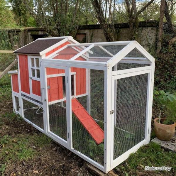 Poulailler XXL abri poules poulailler en bois enclos poules parc poule basse cour clapier lapin