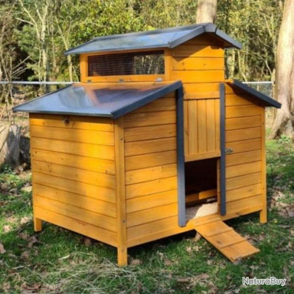 Poulailler xxl abri poules poulailler en bois maison poule coq caille basse cour volaille NEUF