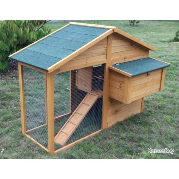 Poulailler avec enclos parc poules caille clapier lapin abri coq volaille jardin cielterre-commerce