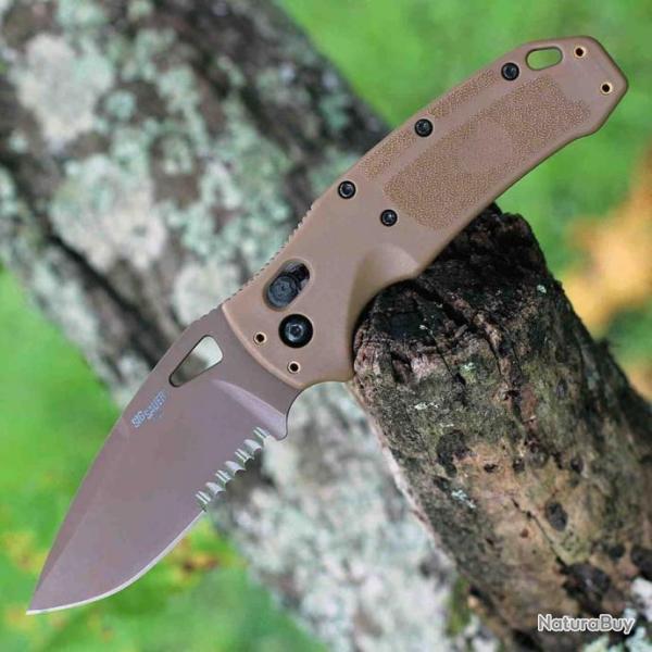 Couteau SIG Sauer K320 M17 ABLE Lock Lame Acier S30V Manche Polym�re Tan Made USA SIG36373