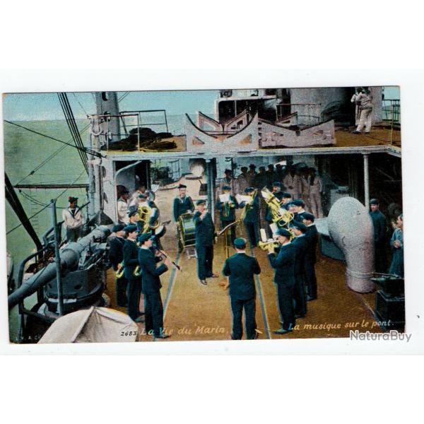 CPA - La Vie du Marin - La musique sur le pont N�1224