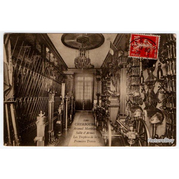 CPA - CHERBOURG - Arsenal Maritime - salle d' Armes - Les Troph�es de la Premi�re Trav�e N�1218