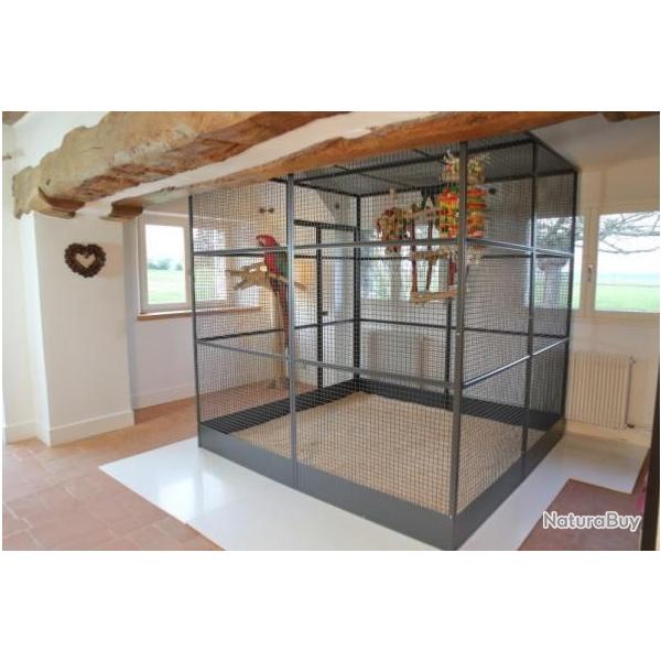 Voli�re panoramique 3x2x2m maille 25x25 mm GRIS DU GABON amazon avis cielterre-commerce