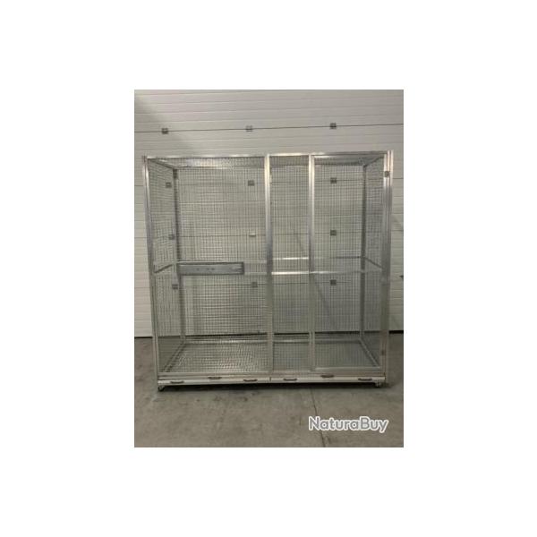 Cage perroquet Aluminium 2x1x2 cage alu cage gris du gabon amazon eclectus youyou perruche NEUF