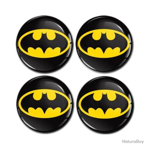 Lot de 4 Centre de Roue Moyeu Wheel cap stickers Voiture Batman Diam�tre 56mm