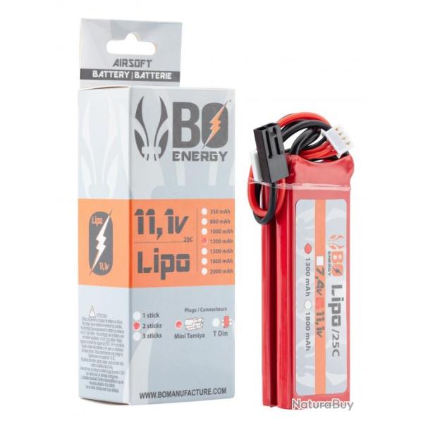 2 sticks batterie Lipo 3S 11.1V 1300mAh 25C pour garde-main