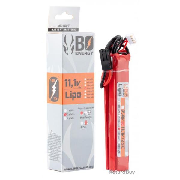 2 sticks batterie Lipo 3S 11.1V 1300mAh 25C Mini TAMIYA