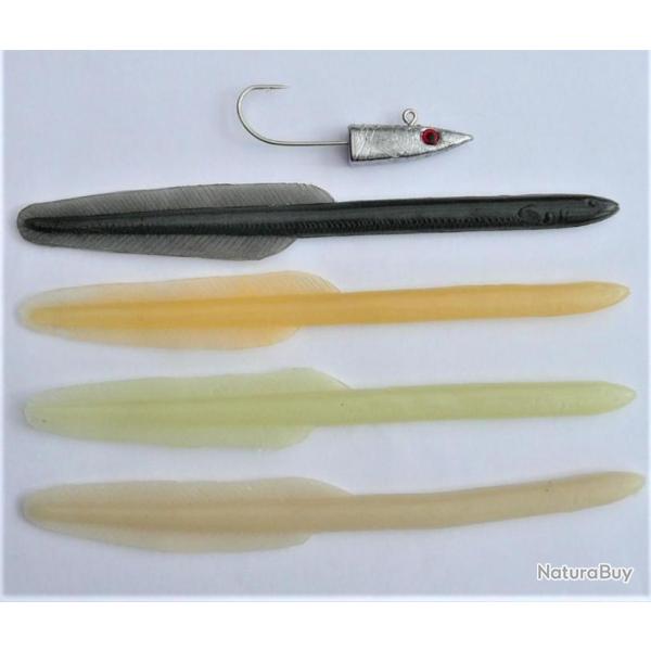 4 leurres sandeel ragot de 16.5cm noire