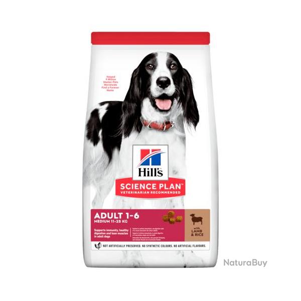HILLS CANINE ADULT MEDIUM AGNEAU RIZ 12KGS