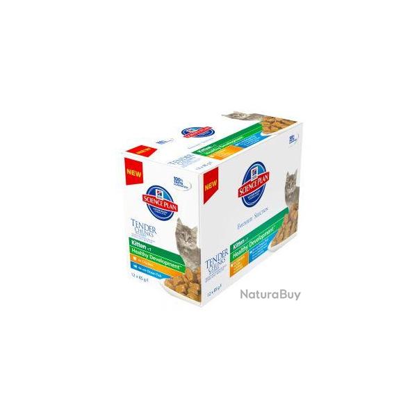 HILLS FELINE KITTEN SACHET REPAS MULTIPACK POULET POISSON 12X85GR