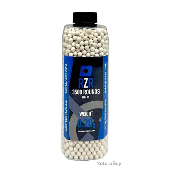 Billes Airsoft 6mm RZR 0.20g bouteille 3300 bbs