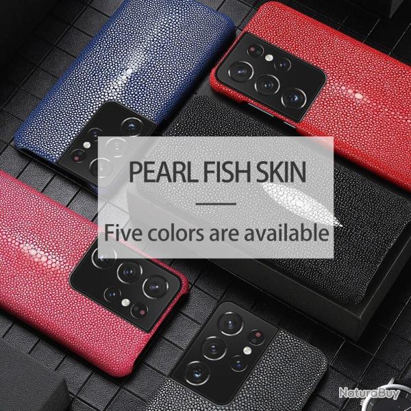 Coque pour Samsung Cuir Raie Galuchat, Couleur: Au Choix, Smartphone: Galaxy A32 4G