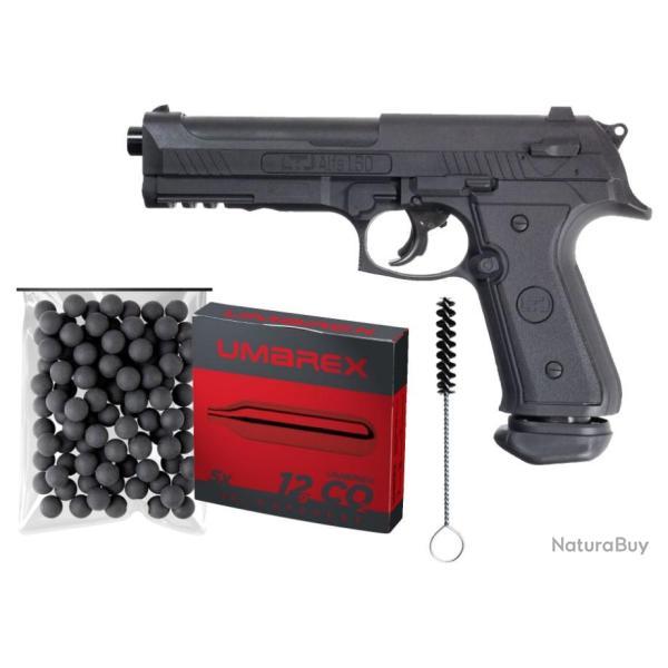 PACK PISTOLET ALFA 1.50 CO2 C50 + 5 Sparclettes + 100 billes Caoutchouc