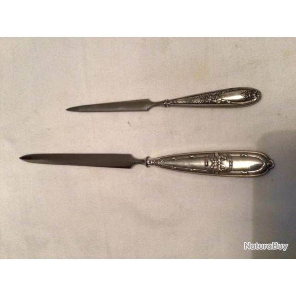 DEUX OUVRE LETTRE argent