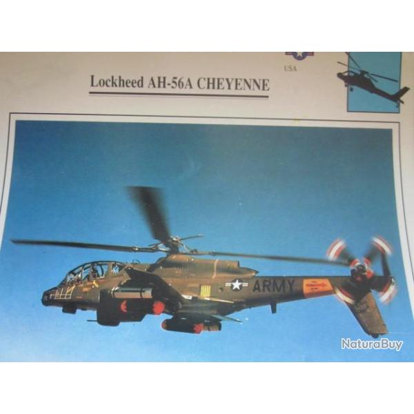FICHE  AVIATION  TYPE APPAREIL HELICOPTERE TERRESTRE /  LOCKHEED AH 56A CHEYENNE  USA