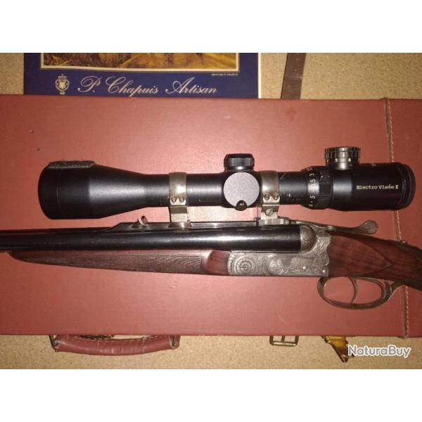 Carabine Express Juxtapose " Pierre Chapuis Artisan " 9,3 X 74 R  RAMBOUILLET + Lunette +Point Rouge