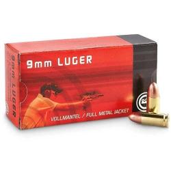 GECO CART. 9 mm LUGER HOLLOW POINT - 115 gr - BTE DE 50