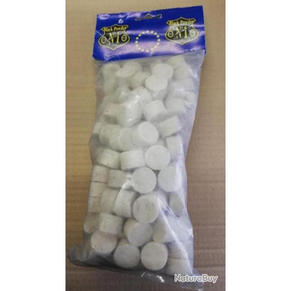 bourre - borre - patch calibre 0.75 - 10mm x200 pedersoli pour le tir � la poudre noire