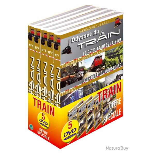 Lot 5 DVD Odysse des Trains : 15 Films 7h50 d'images