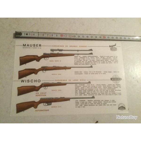 Fiche d'armurier ERME  MAUZER WISCHO