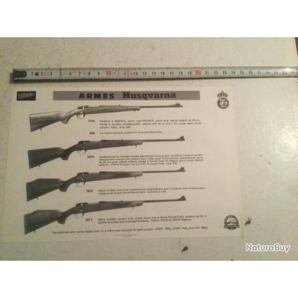 Fiche d'armurier husqvarna RUGER