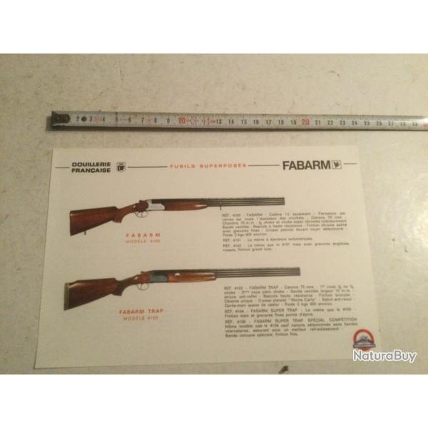 Fiche d'armurier FABARM ..