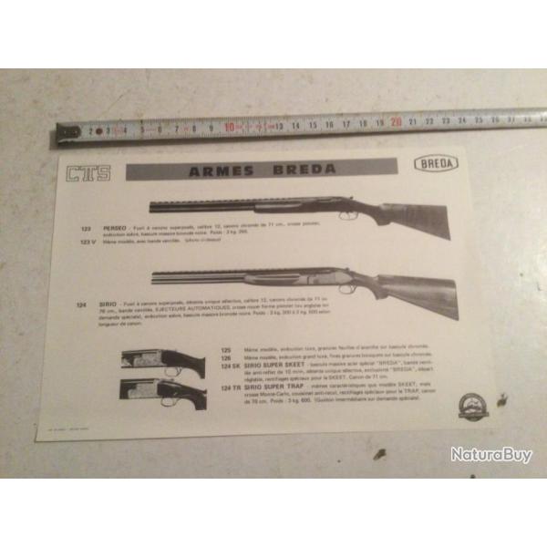 Fiche d'armurier BREDA