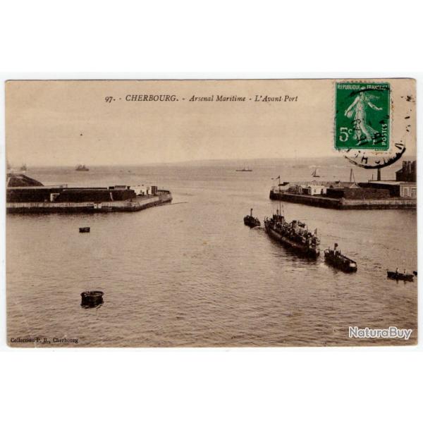 CPA - CHERBOURG - L'Arsenal Maritime -L'Avant Port  N�1214