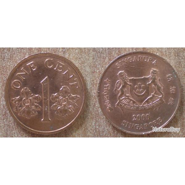 Singapour 1 Cent 2000 Piece Dollar Asie Singapore Embleme