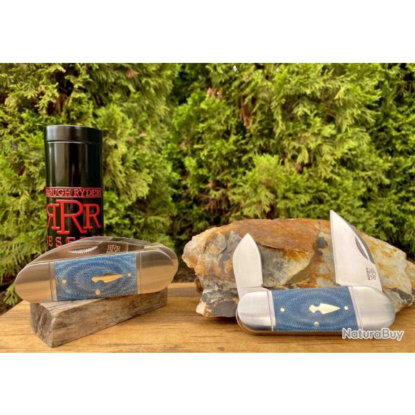 Couteau Bouledogue Rhino Toe Micarta 2 Lames en Acier D2 Rough Ryder RRR006