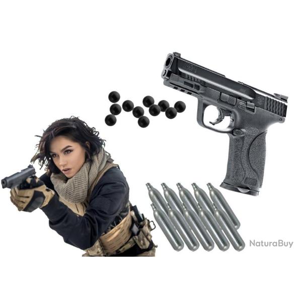 Pack DEFENSE SMITH & WESSON M&P9 M2.0 T4E CAL 0.43 CO2 BLACK UMAREX P