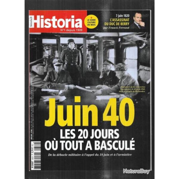 historia n�882 juin 1940 les 20 jours ou tout a bascul� juin 2020 , assassinat du duc de berry 1820
