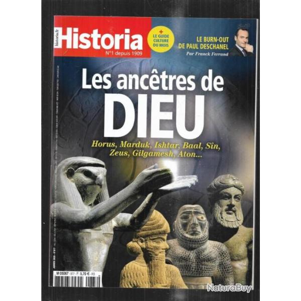 historia n�877 les anc�tres de dieu horus, aton, zeus , burn out de paul deschanel janvier 2020