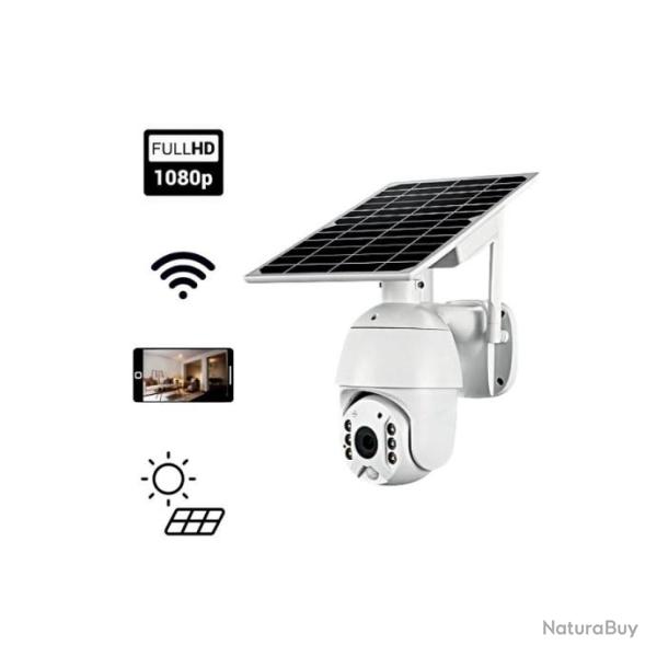 CAMRA DE SURVEILLANCE SOLAIRE 360 FULL HD 1080P WIFI SANS FIL ALARME HAUT PARLEUR MICRO SS-075Q
