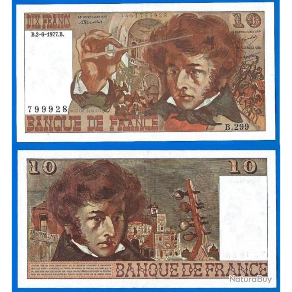 France 10 Francs 1977 Hector Berlioz Billet Franc Frs Frc Frcs