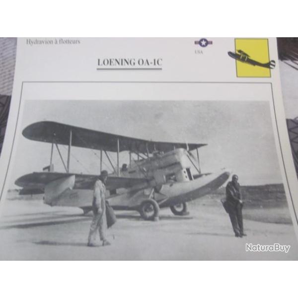 FICHE  AVIATION  TYPE  hydravion a flotteurs   /   LOENING OA 1C  USA