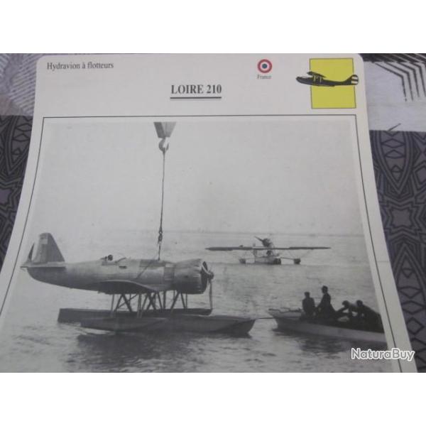 FICHE  AVIATION  TYPE  hydravion a flotteurs   /  LOIRE 210  FRANCE