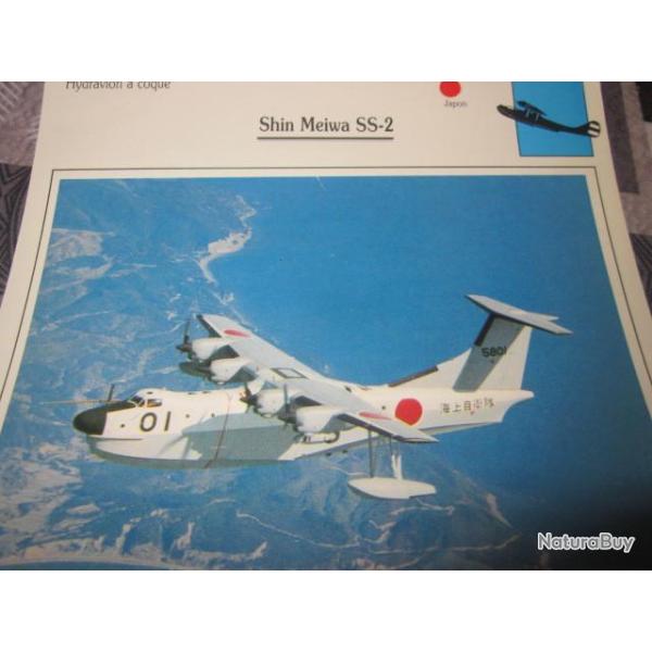 FICHE  AVIATION  TYPE  hydravion a coque   / SHIN MEIWA SS 2  JAPON