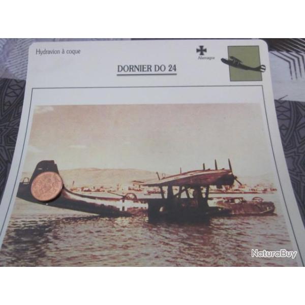 FICHE  AVIATION  TYPE  hydravion a coque   / DORNIER DO 24 ALLEMAGNE