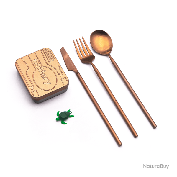 OUTGOLD Set de couverts m�talliques pour la poche - Or