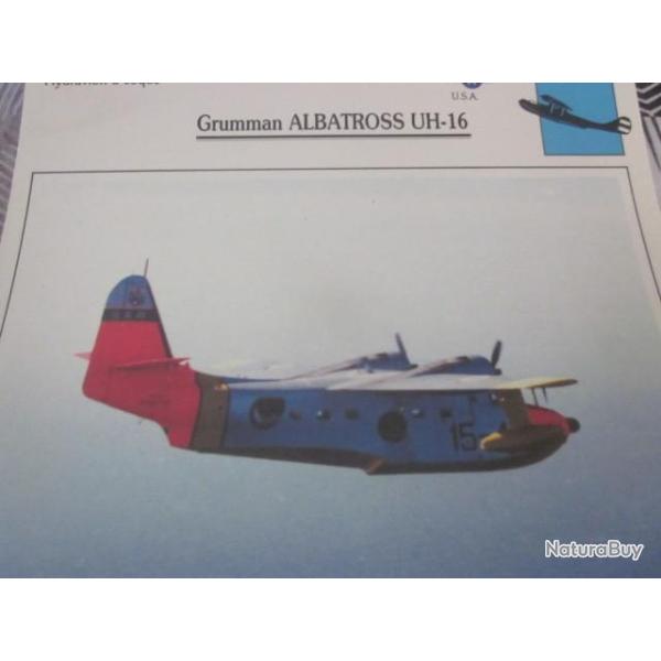 FICHE  AVIATION  TYPE  hydravion a coque    / GRUMMAN ALBATROSS UH 16  USA