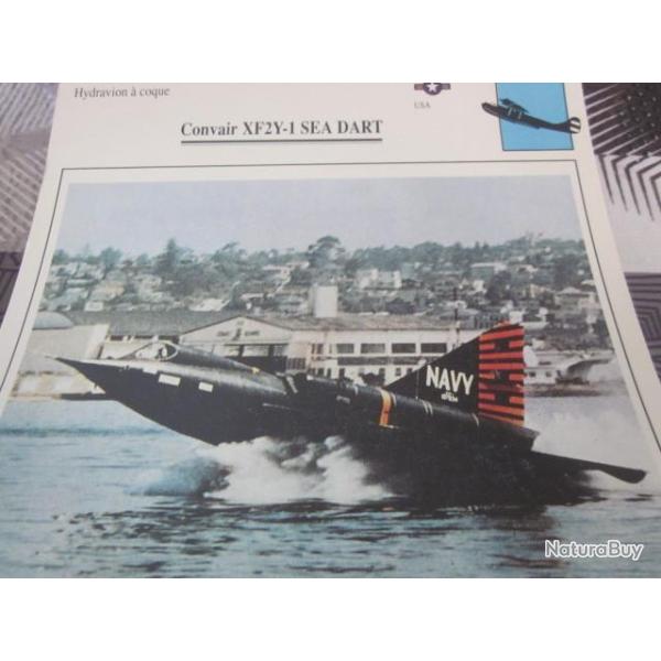 FICHE  AVIATION  TYPE  hydravion a coque    / CONVAIR XF2Y 1 SEA DART  USA