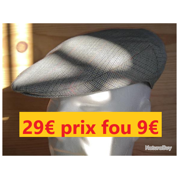 CASQUETTE PINEAU made in FRANCE  vert � carreaux  57   9139-57
