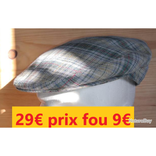 CASQUETTE PINEAU made in FRANCE  vert � carreaux  57   1891-57