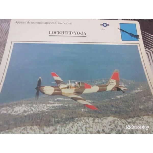 FICHE  AVIATION  TYPE  DE RECONNAISSANCE ET D OBSERVATION  /  LOCKHEED YO 3A  USA