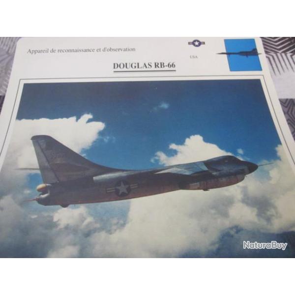 FICHE  AVIATION  TYPE  DE RECONNAISSANCE ET D OBSERVATION  / DOUGLAS RB 66   USA