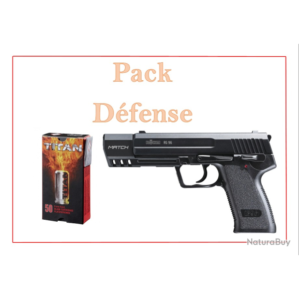 Pack Pistolet  ALARME R�HM RG 96 MATCH CAL. 9 MM PAK BRONZ� + 50 munitions